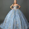 Vestido de 15 años Ariadna Azul Grisáceo