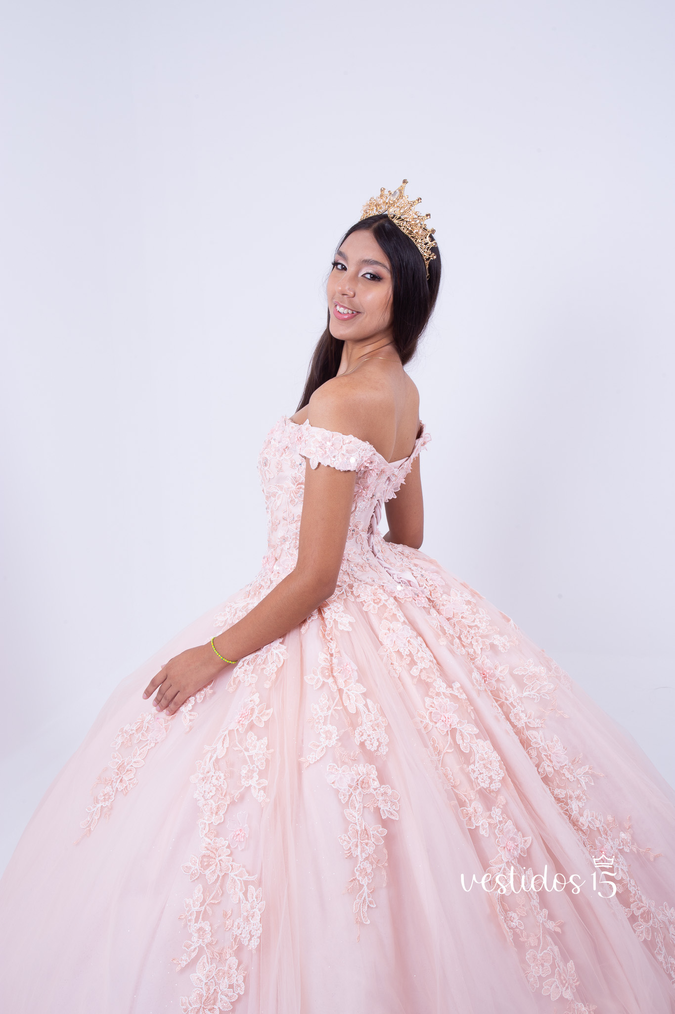 Alternative view of Vestido de 15 años Cami Rosa Pastel