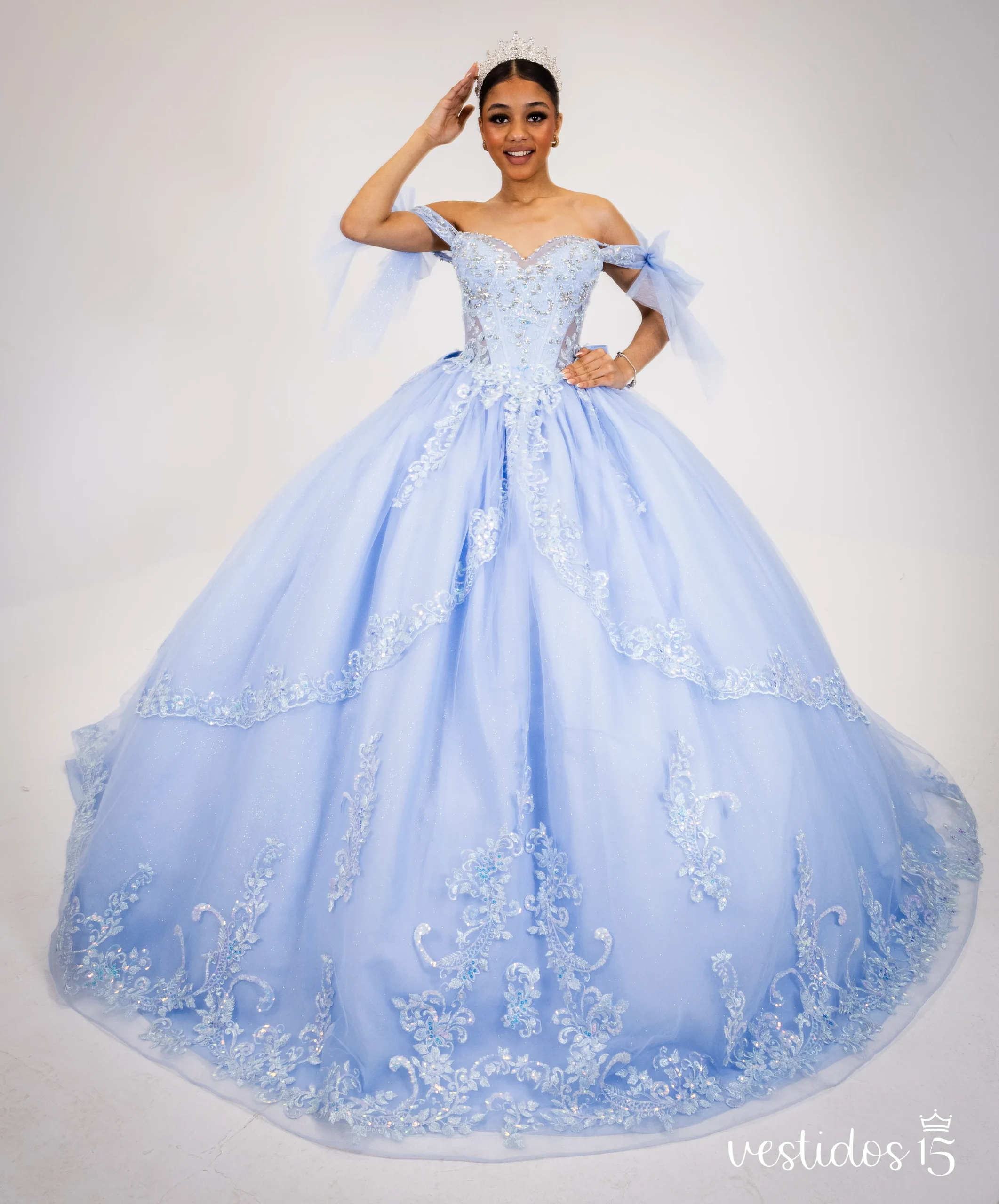 Vestido de 15 años Greta Azul Celeste