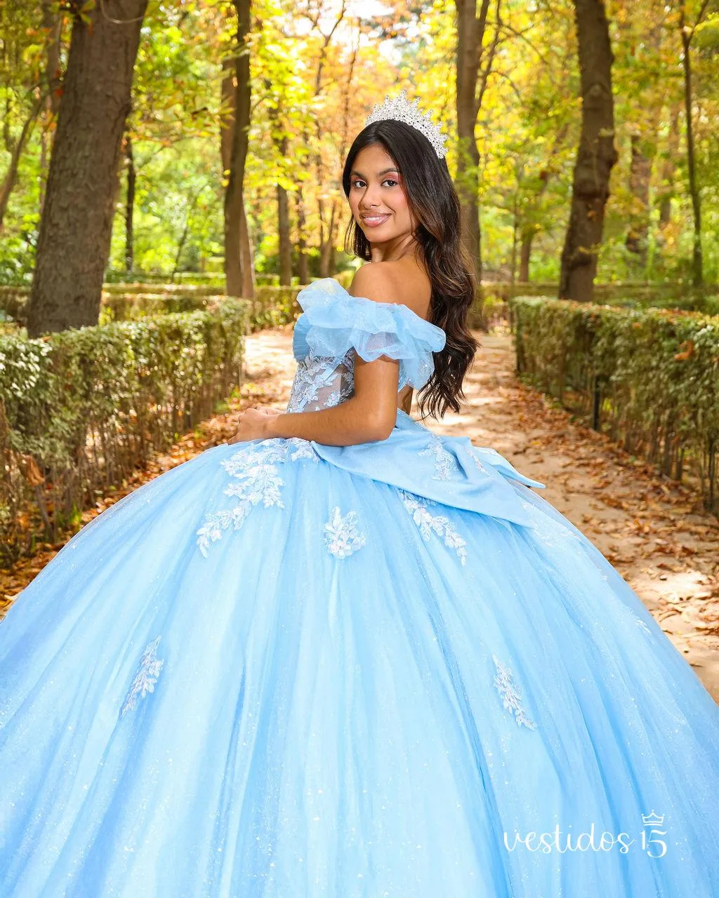 Vestido de 15 años Campanita Azul Cielo - Imagen 3