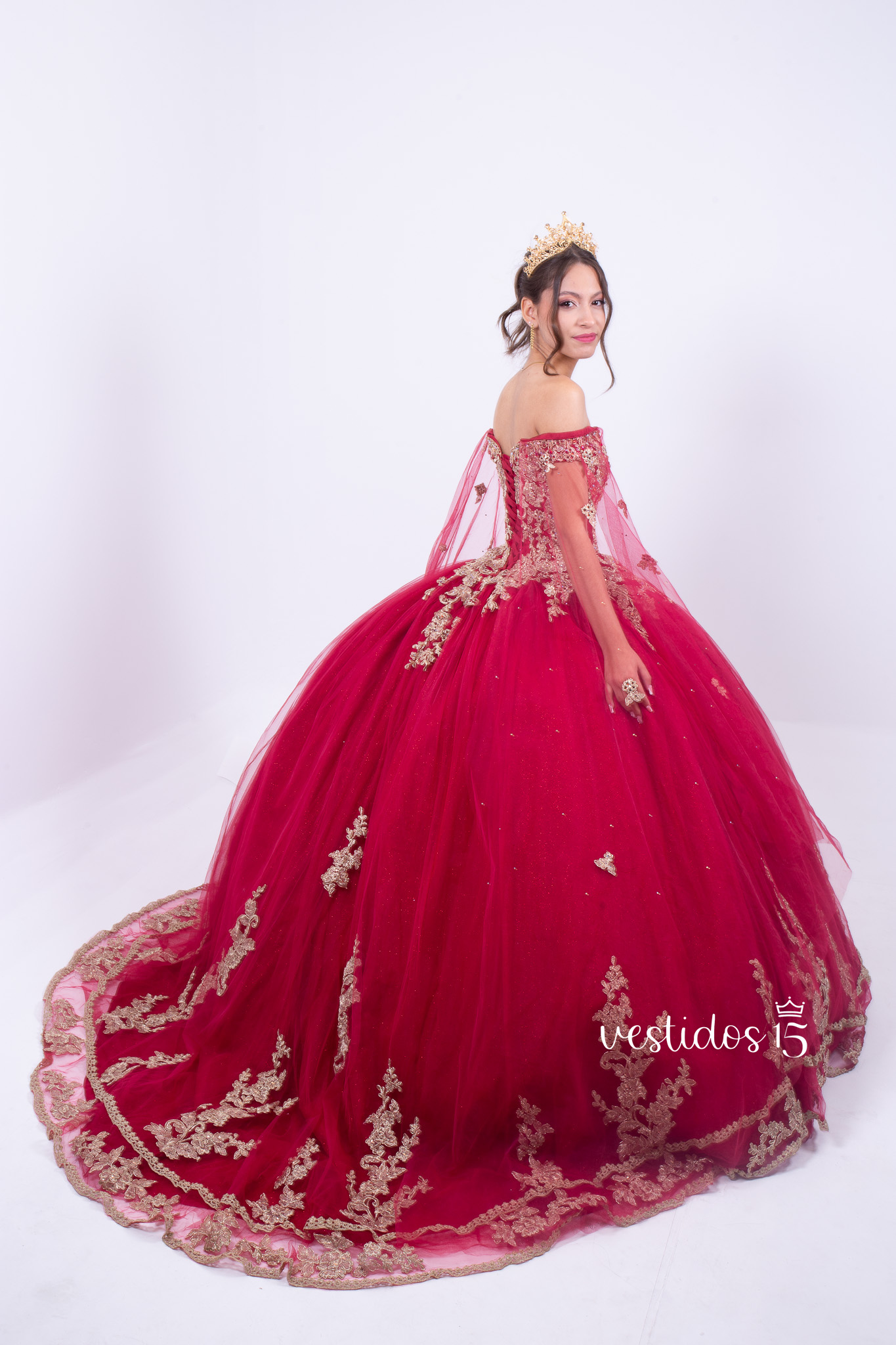 Vestido Almudena Rojo Burdeos