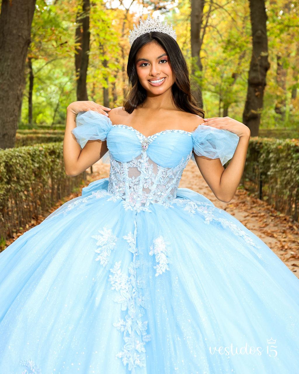 Alternative view of Vestido de 15 años Campanita Azul Cielo