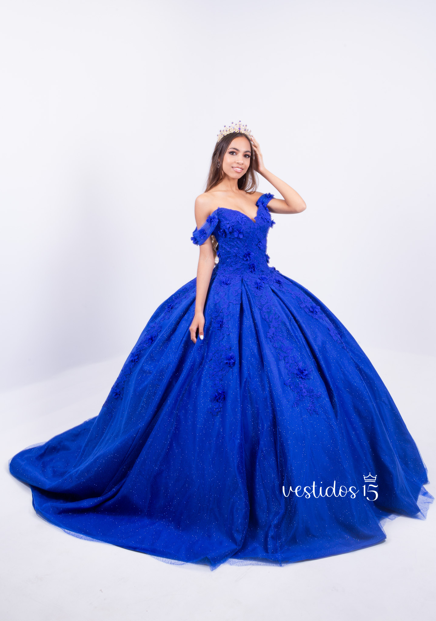 Alternative view of Vestido Andreina Azul Rey