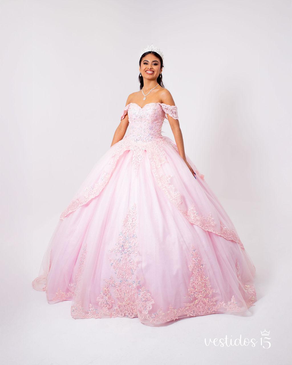 Vestido Tiana Rosa en Alquiler
