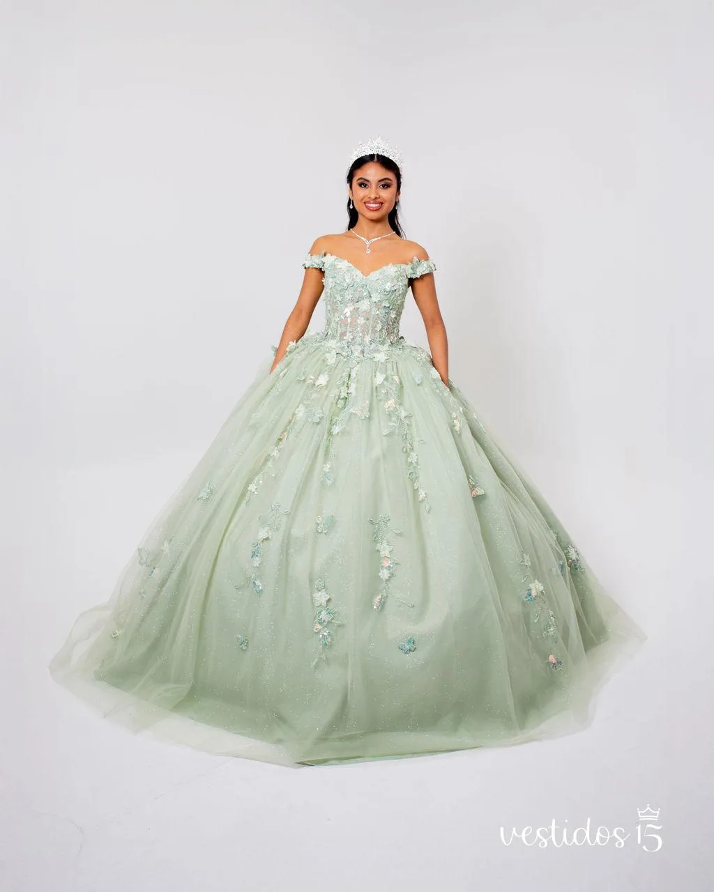Vestido verde rosi — diseño exclusivo en Vestidos15