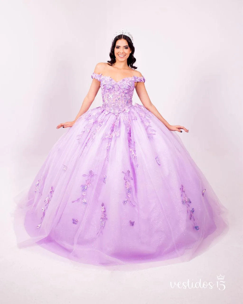 Vestido alquiler lila rosi de alta calidad en Vestidos15
