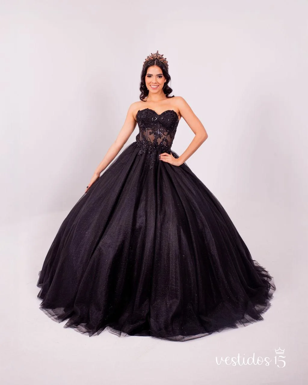 Vestido negro madison de alta calidad en Vestidos15