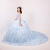Vestido de 15 años Cenicienta Azul Cielo en Alquiler