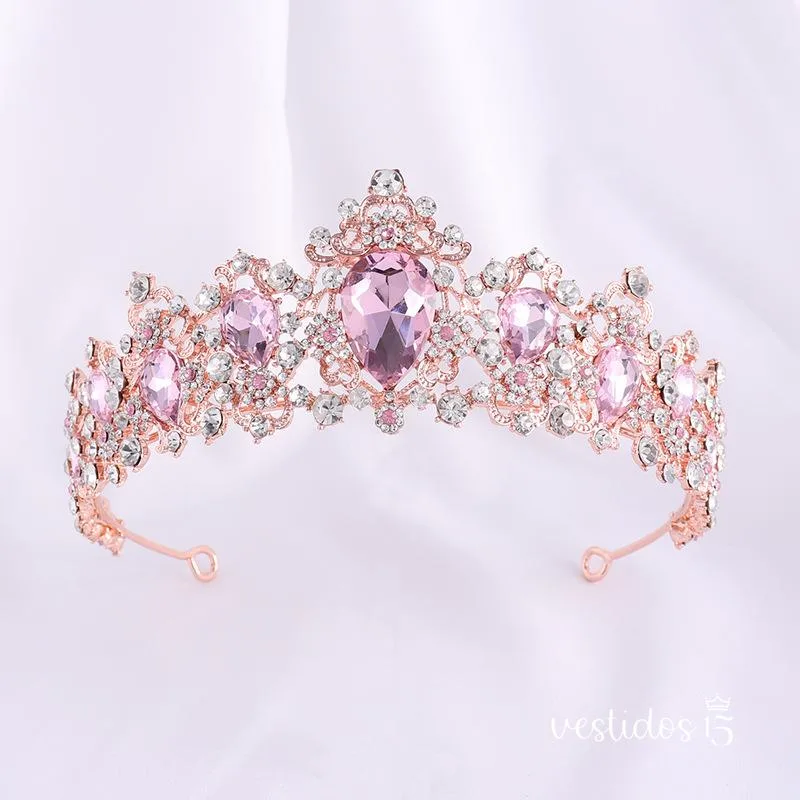 Tiara rosa diamante de alta calidad en Vestidos15