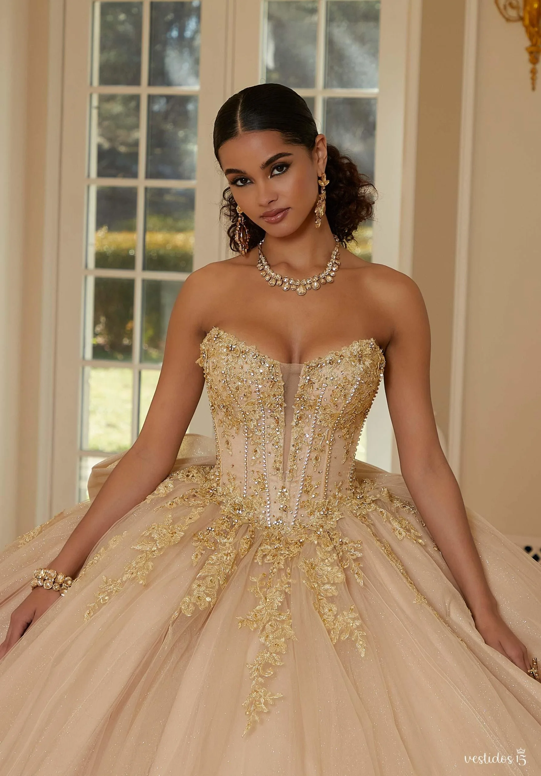 Alternative view of Vestido de 15 años Astrid Rosa Champan