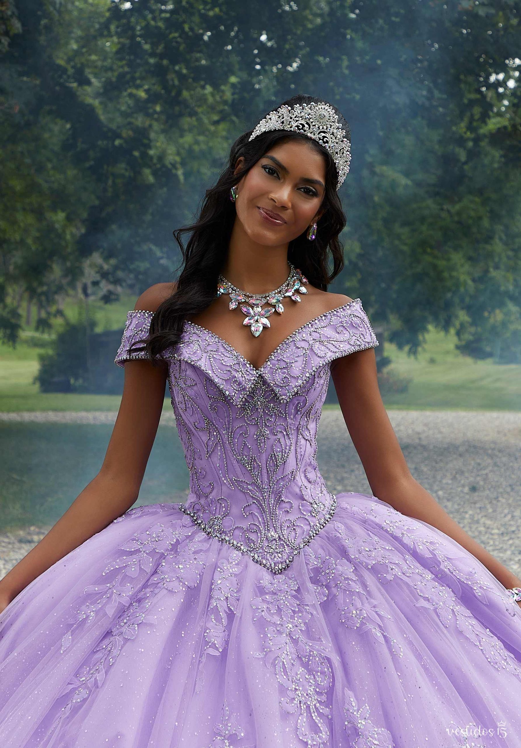 Alternative view of Vestido de 15 años Anabel Lila pastel