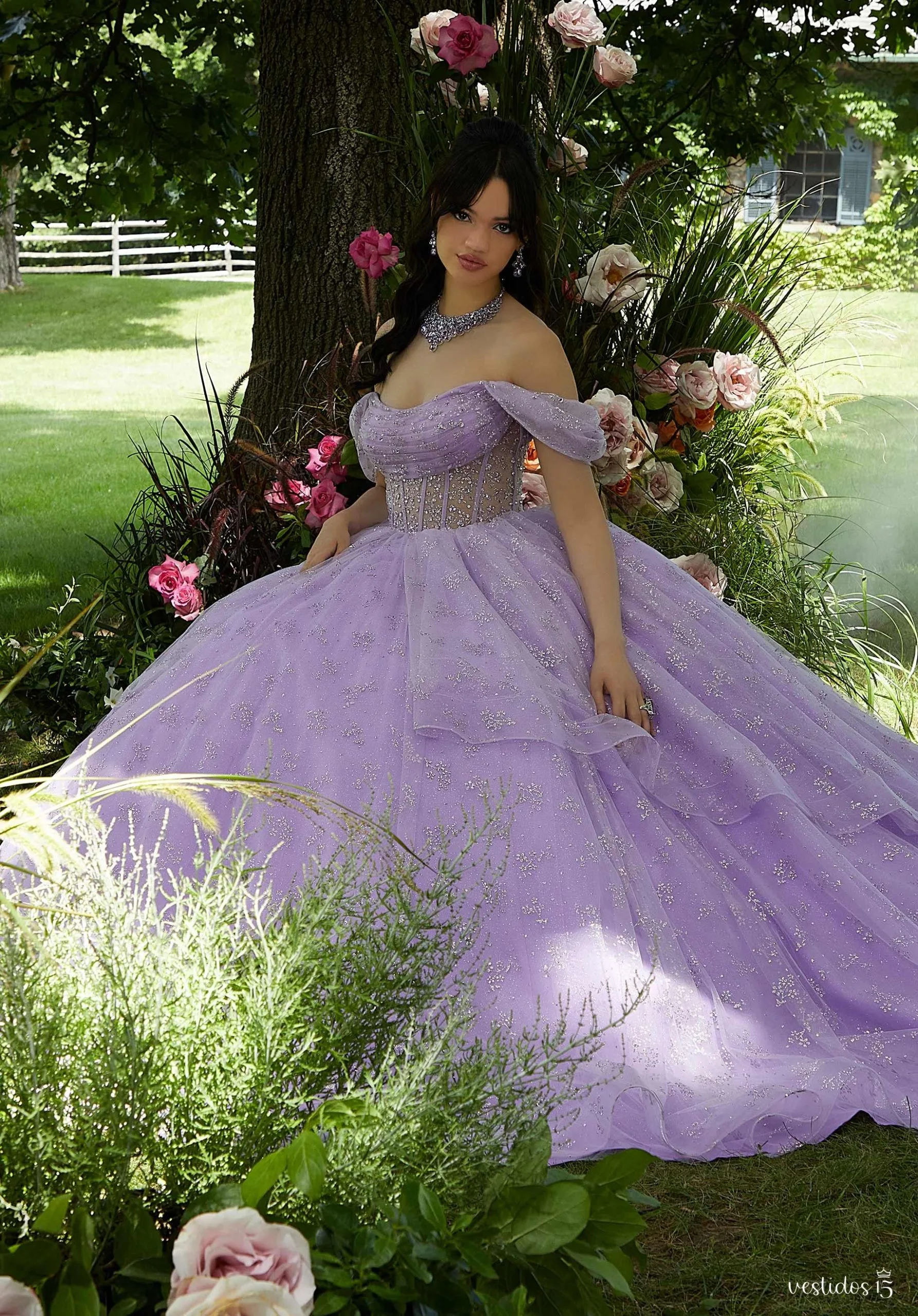 Vestido 15 lila anahi — diseño exclusivo en Vestidos15