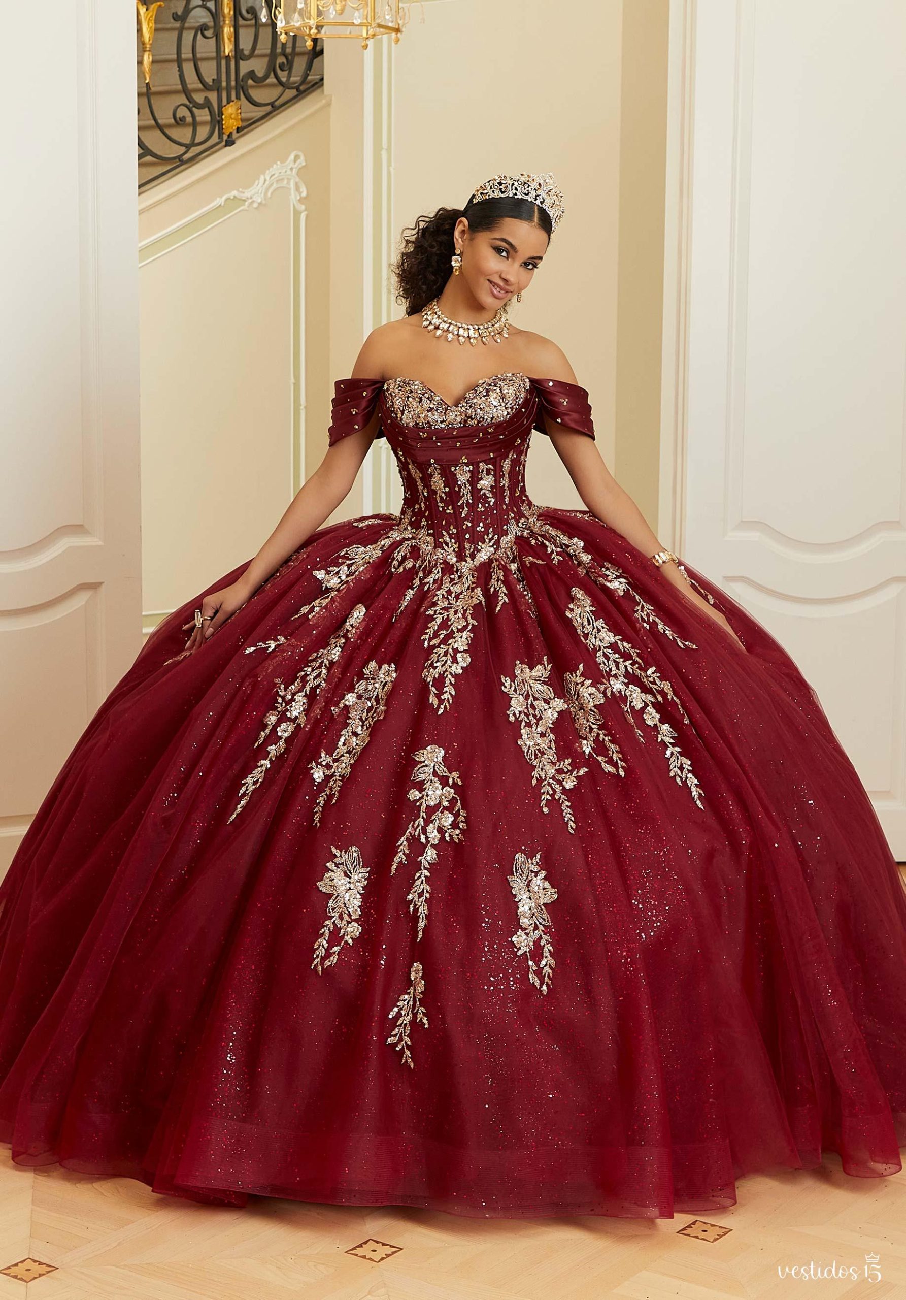 Vestido de 15 años Alejandra Rojo Vino