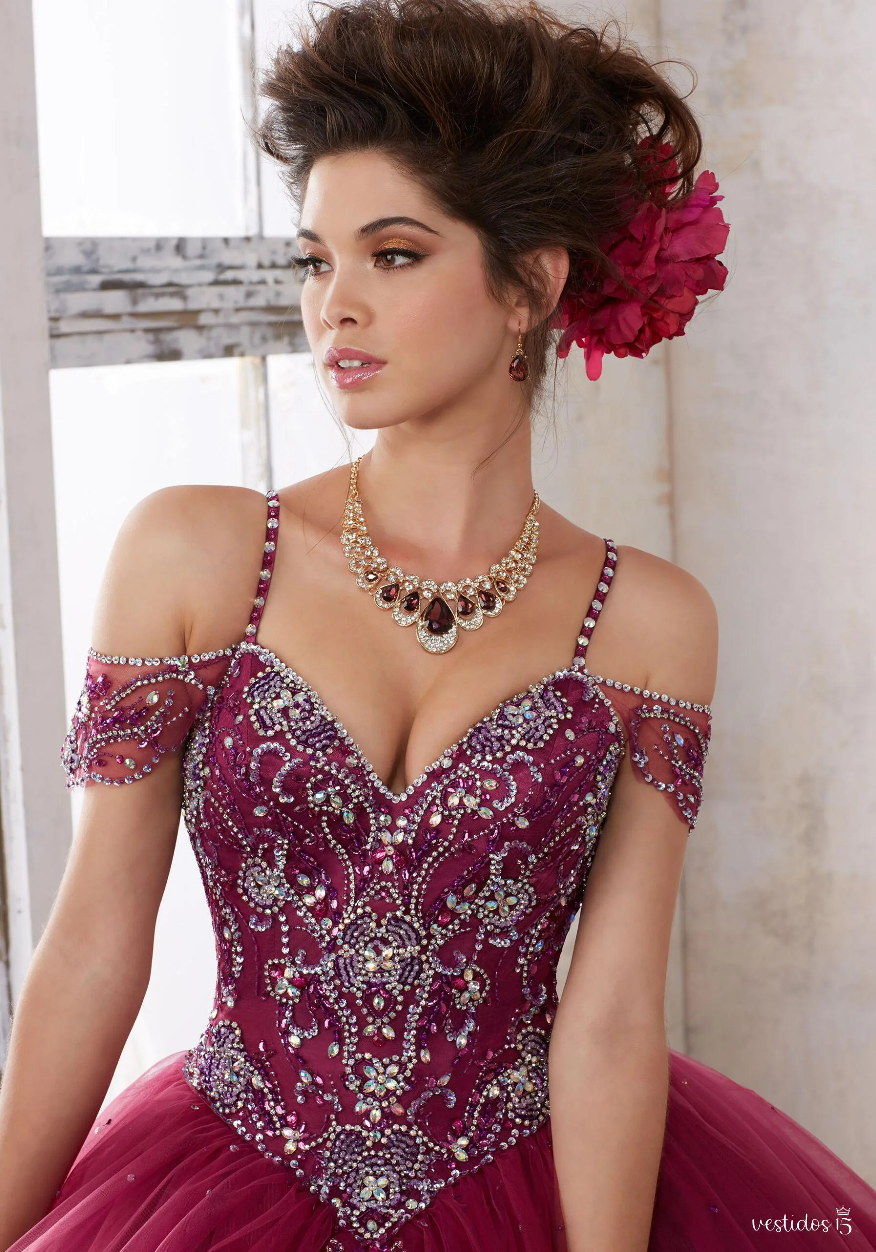 Vestido 15 rojo alma — diseño exclusivo en Vestidos15