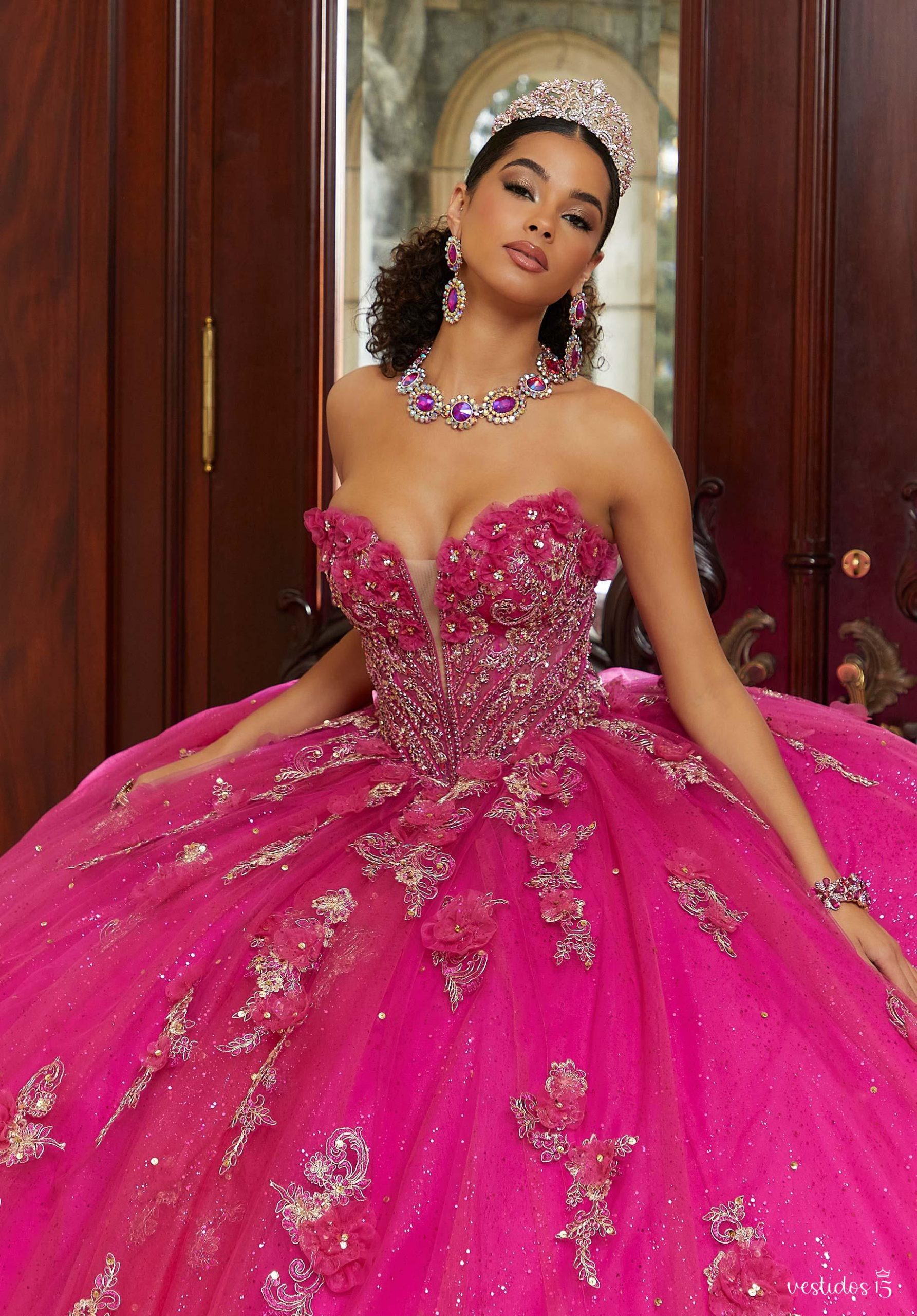 Alternative view of Vestido de 15 años Ana Rosa Fucsia