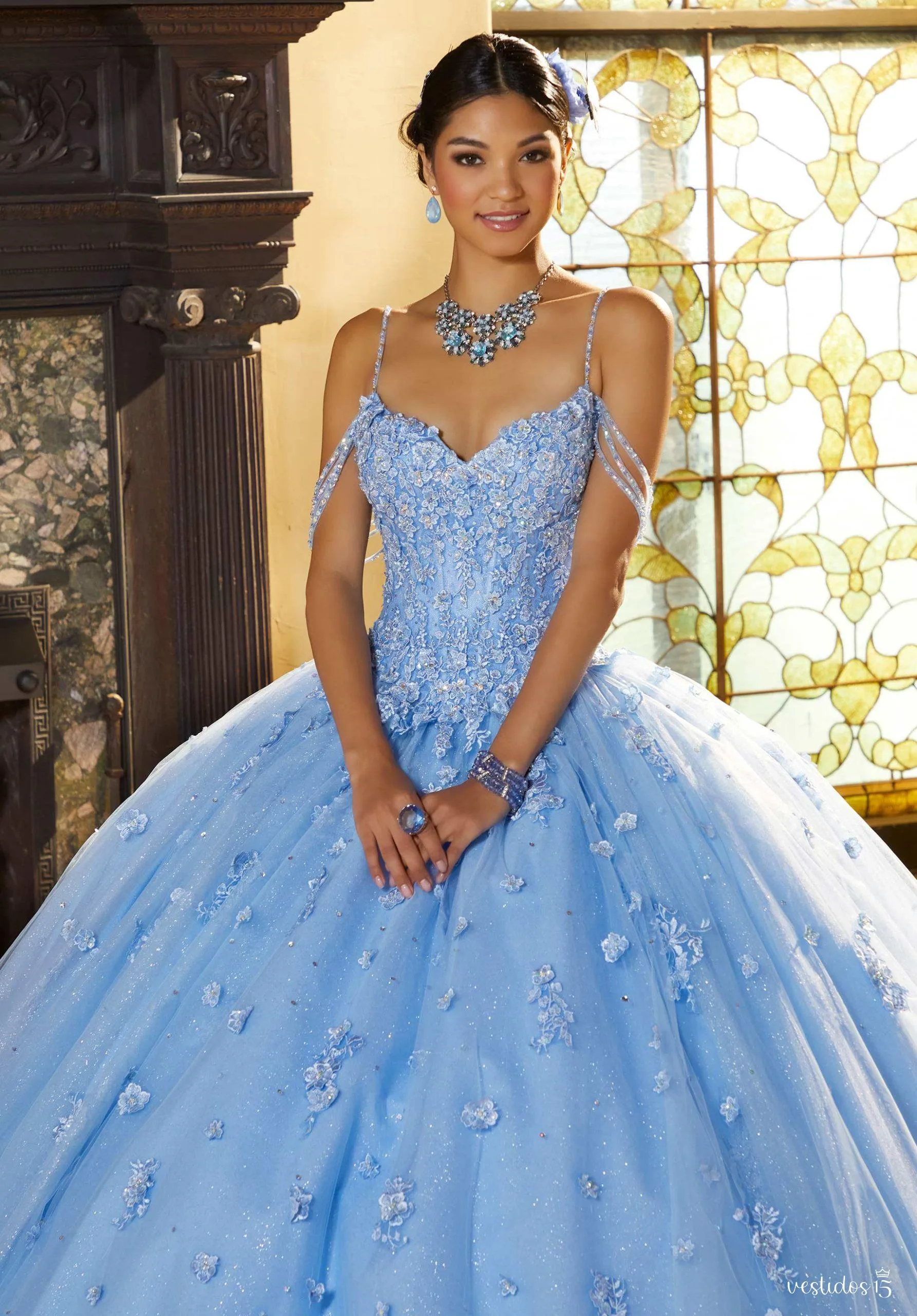 Alternative view of Vestido de 15 años Kate Azul