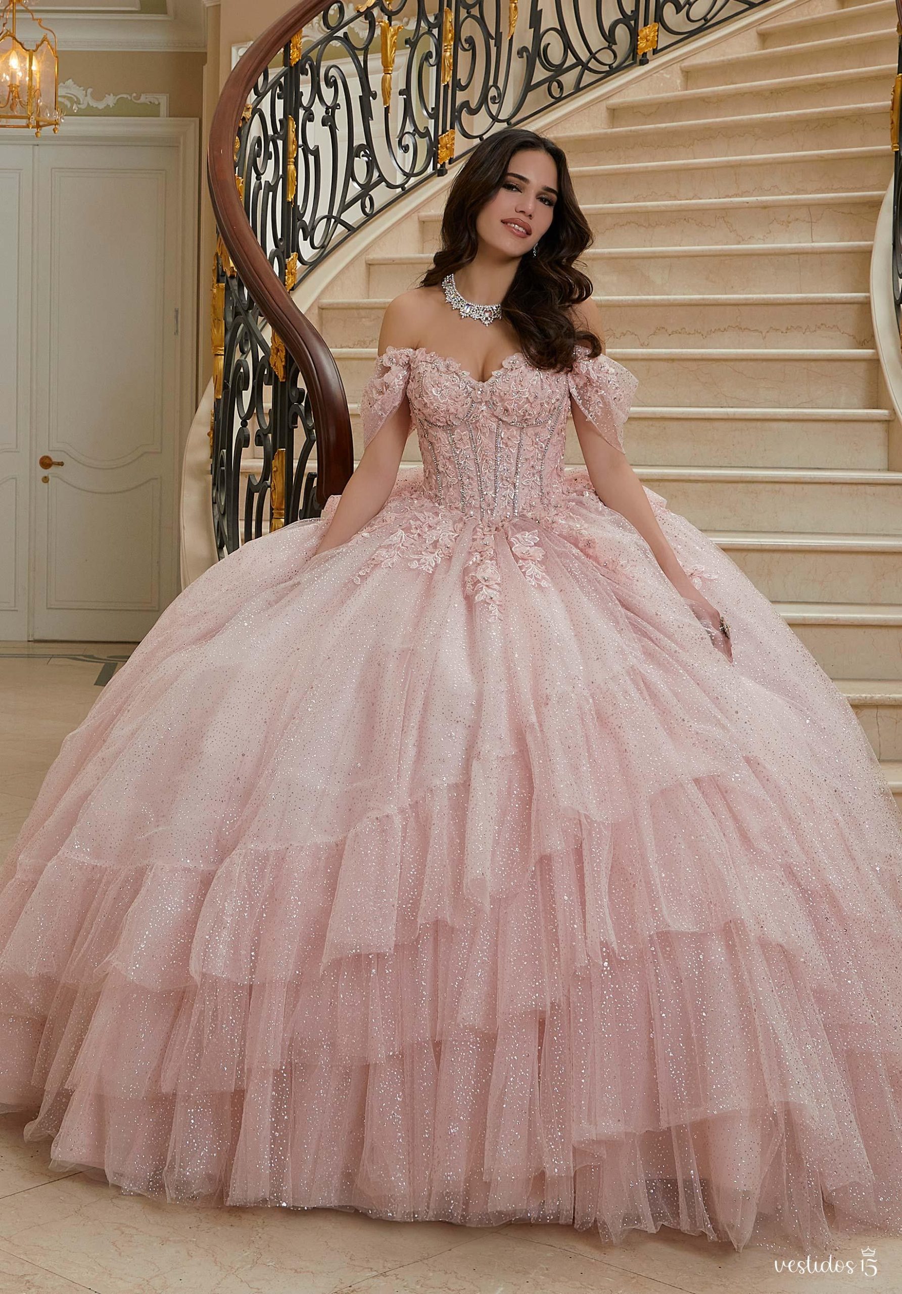 Vestido de 15 años Andrea Rosa Pastel