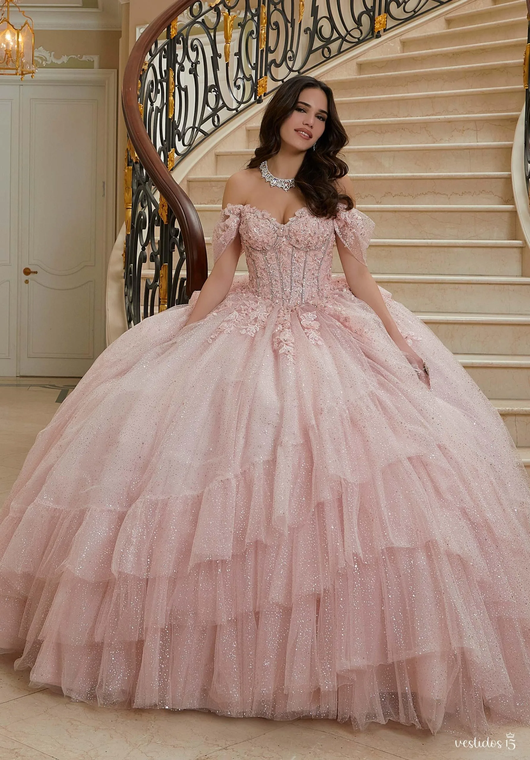 Vestido 15 rosa andrea de Vestidos15 — calidad y estilo para ocasiones especiales