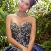 Vestido de 15 años Aris Azul Marino / Oscuro con dorado