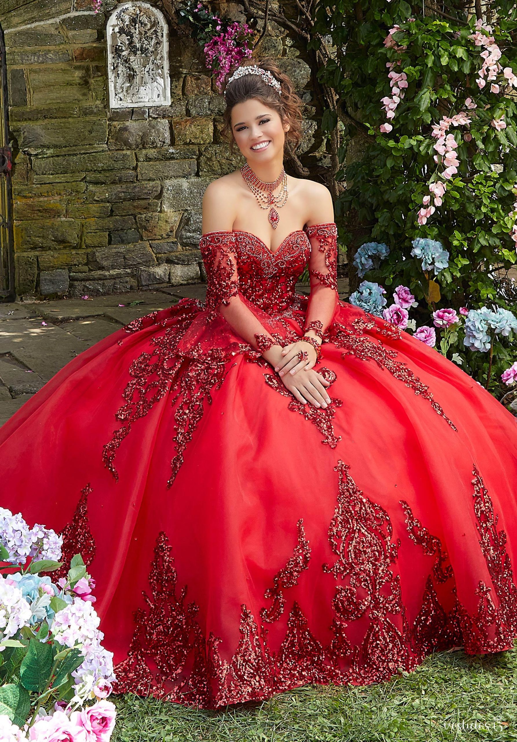Alternative view of Vestido de 15 años Aixa Rojo
