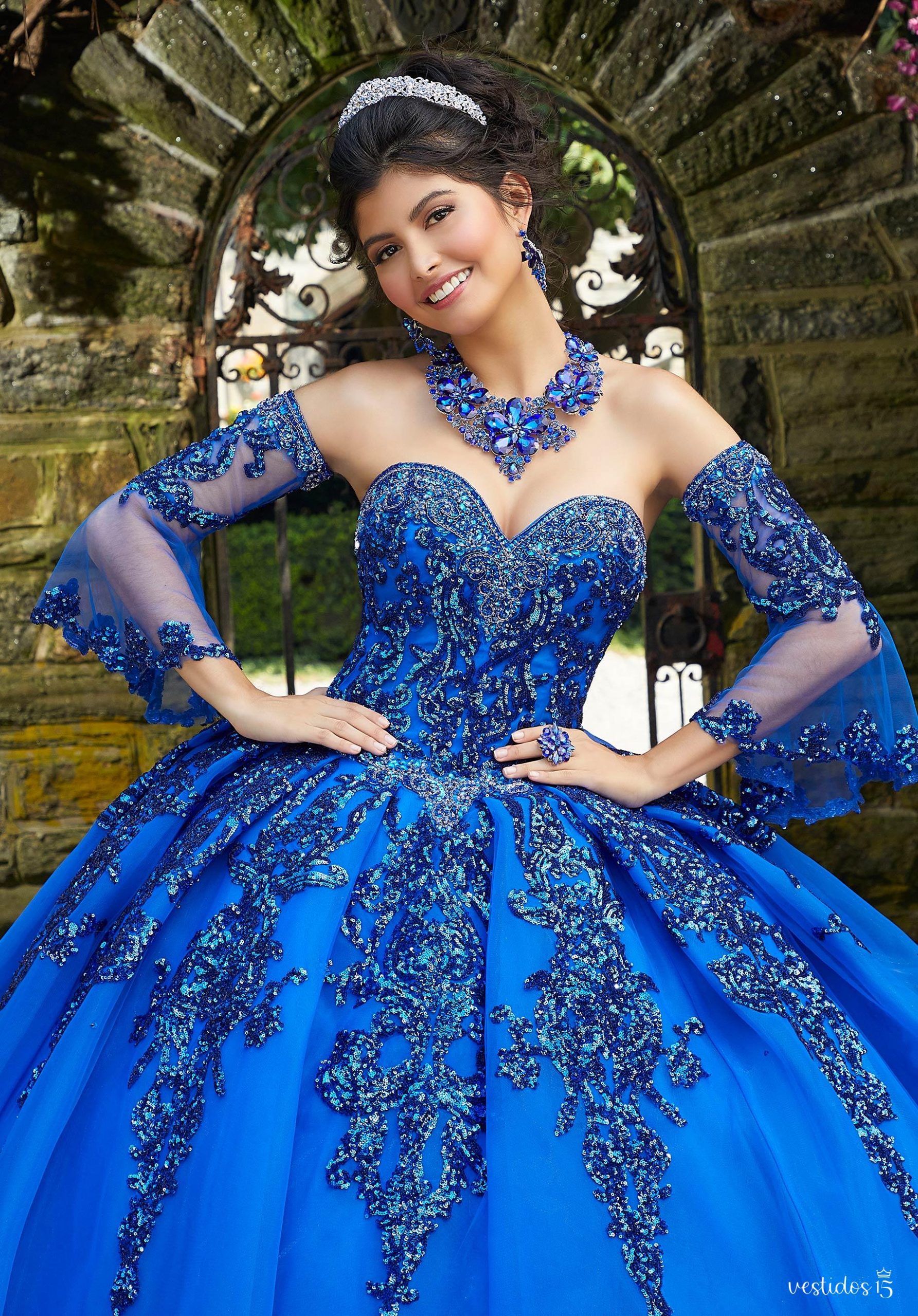 Vestido de 15 años Aixa Azul rey