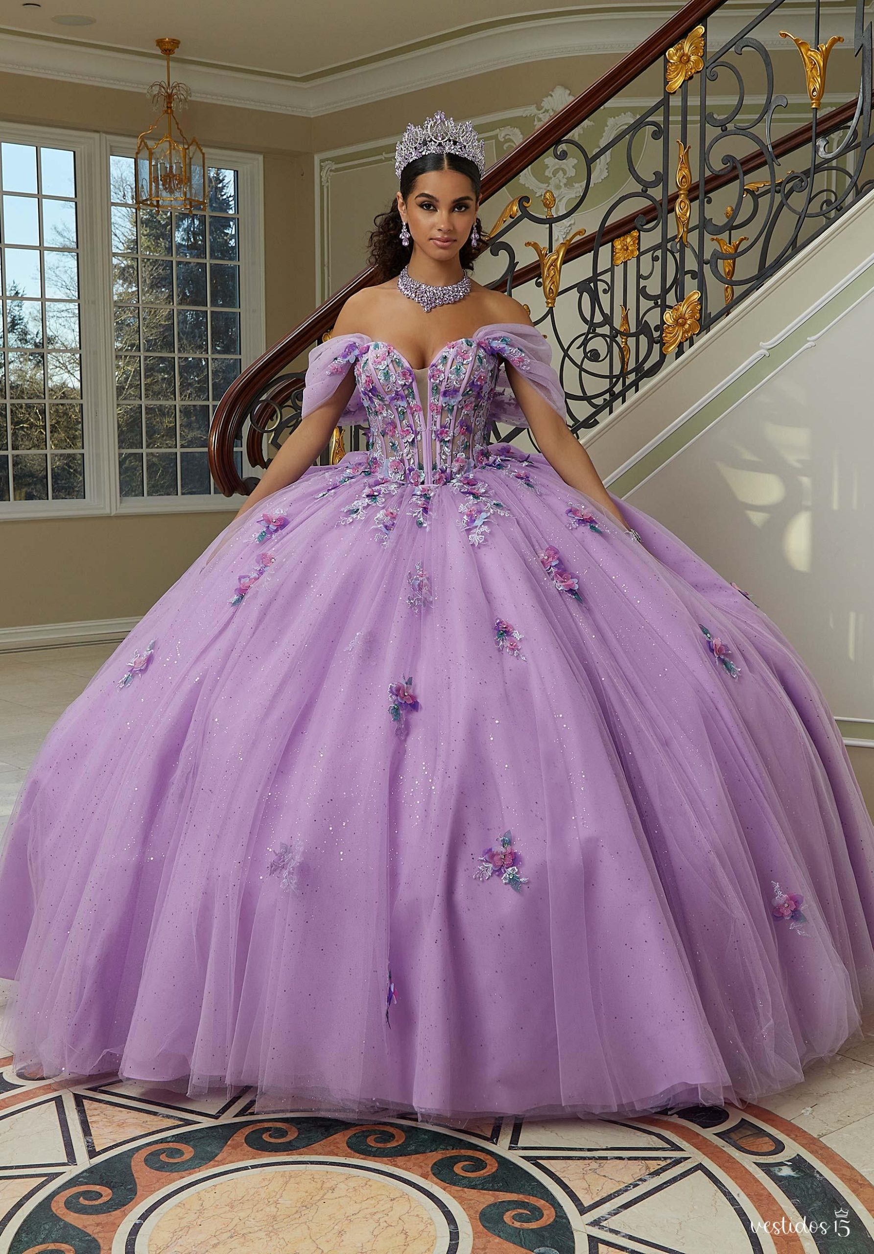 Vestido de 15 años Abigail Lila Morado