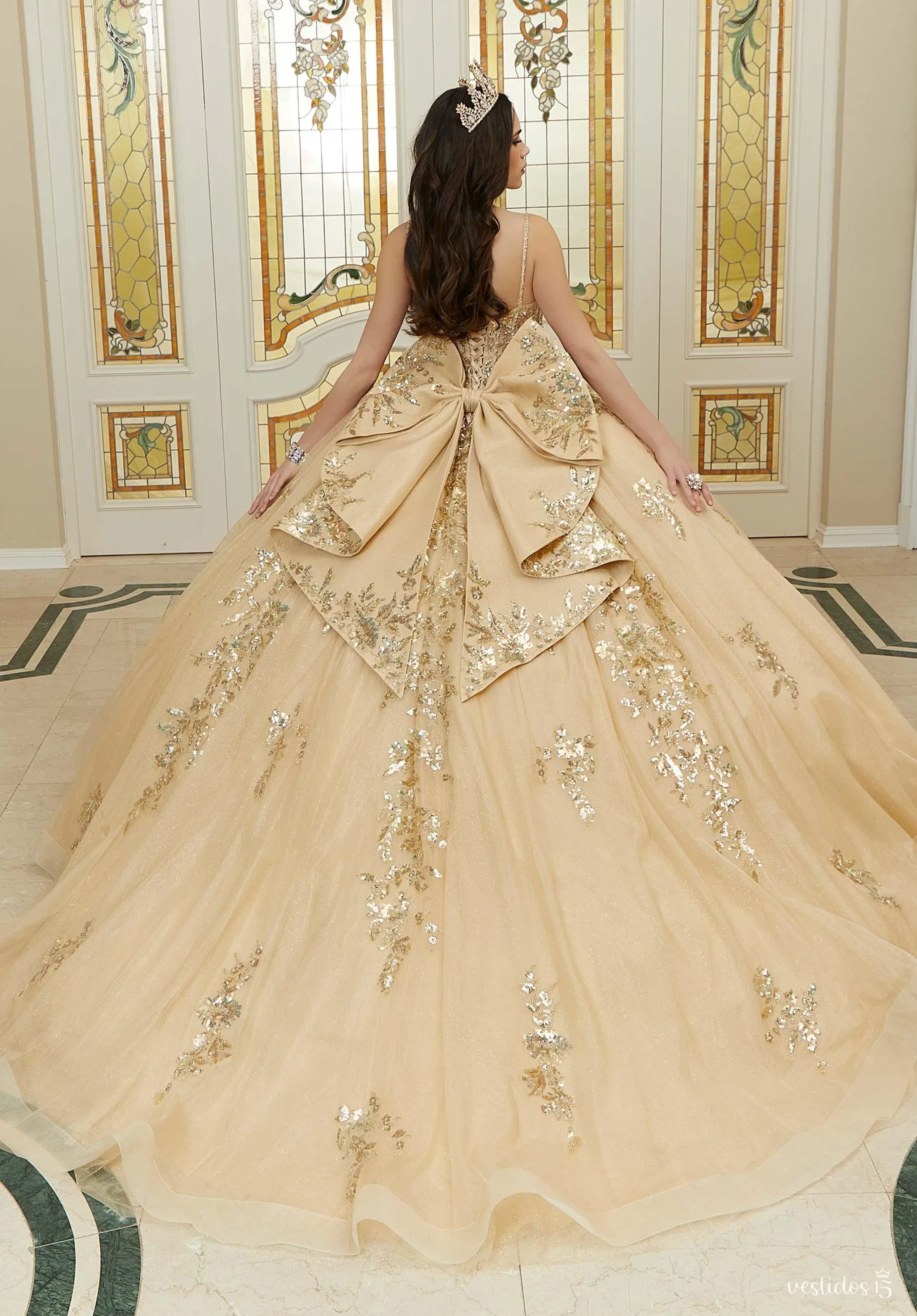 Vestido de 15 años Araceli Amarillo - Imagen 3