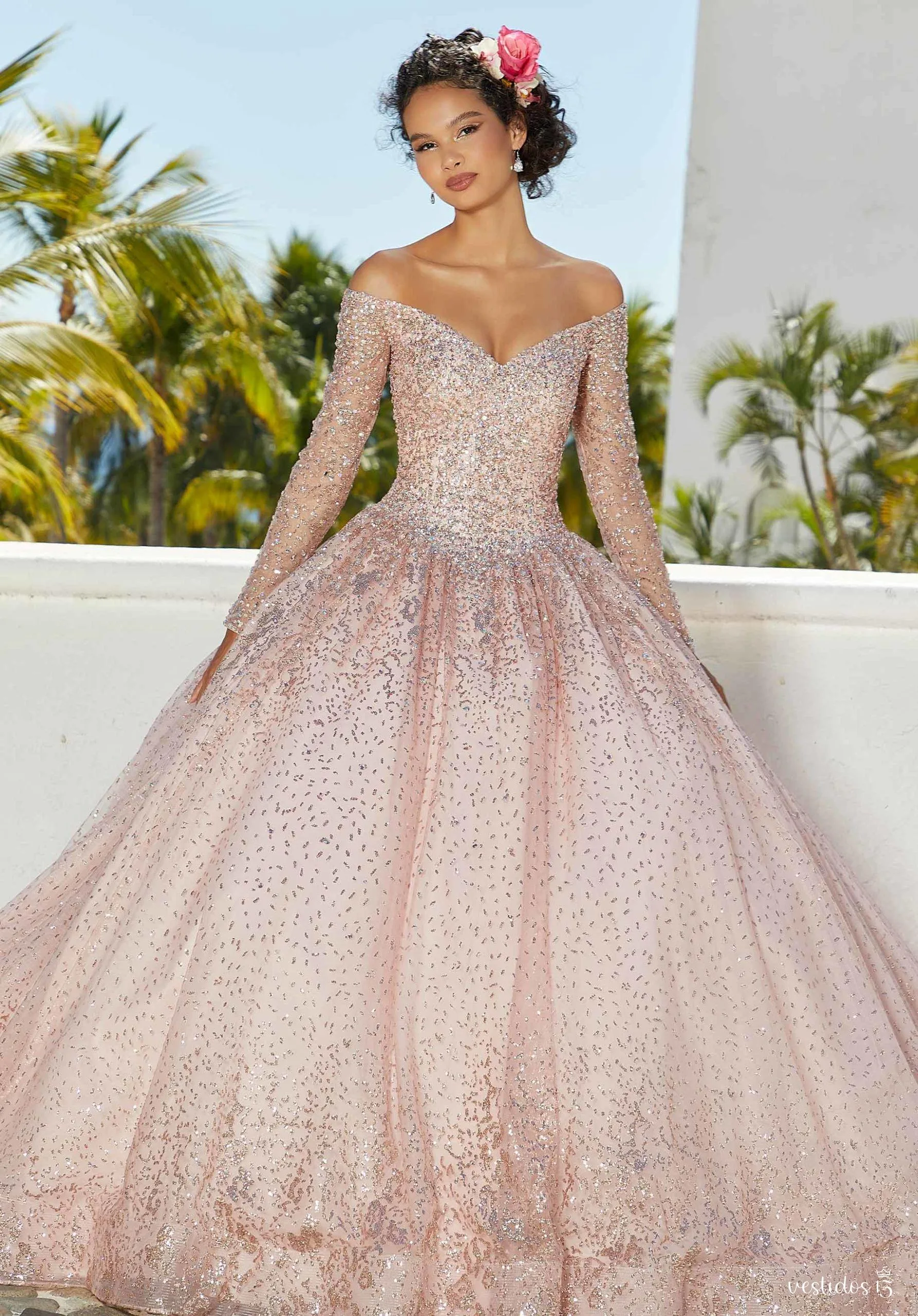 Vestido de 15 años Aurora Rosa - Imagen 3