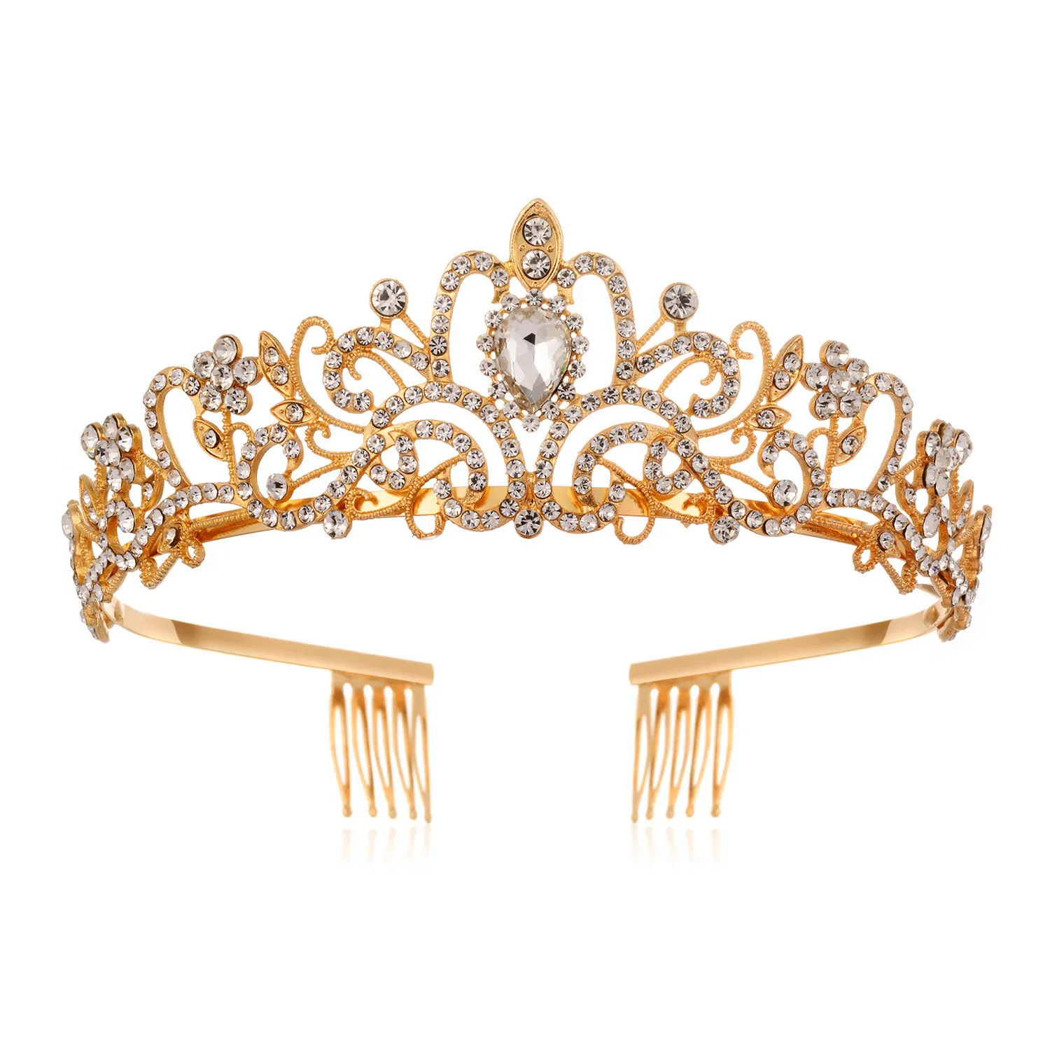 Tiara dorada de alta calidad en Vestidos15