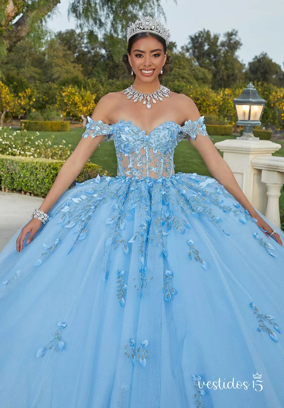 Alternative view of Vestido de 15 años Ángela Azul Celeste