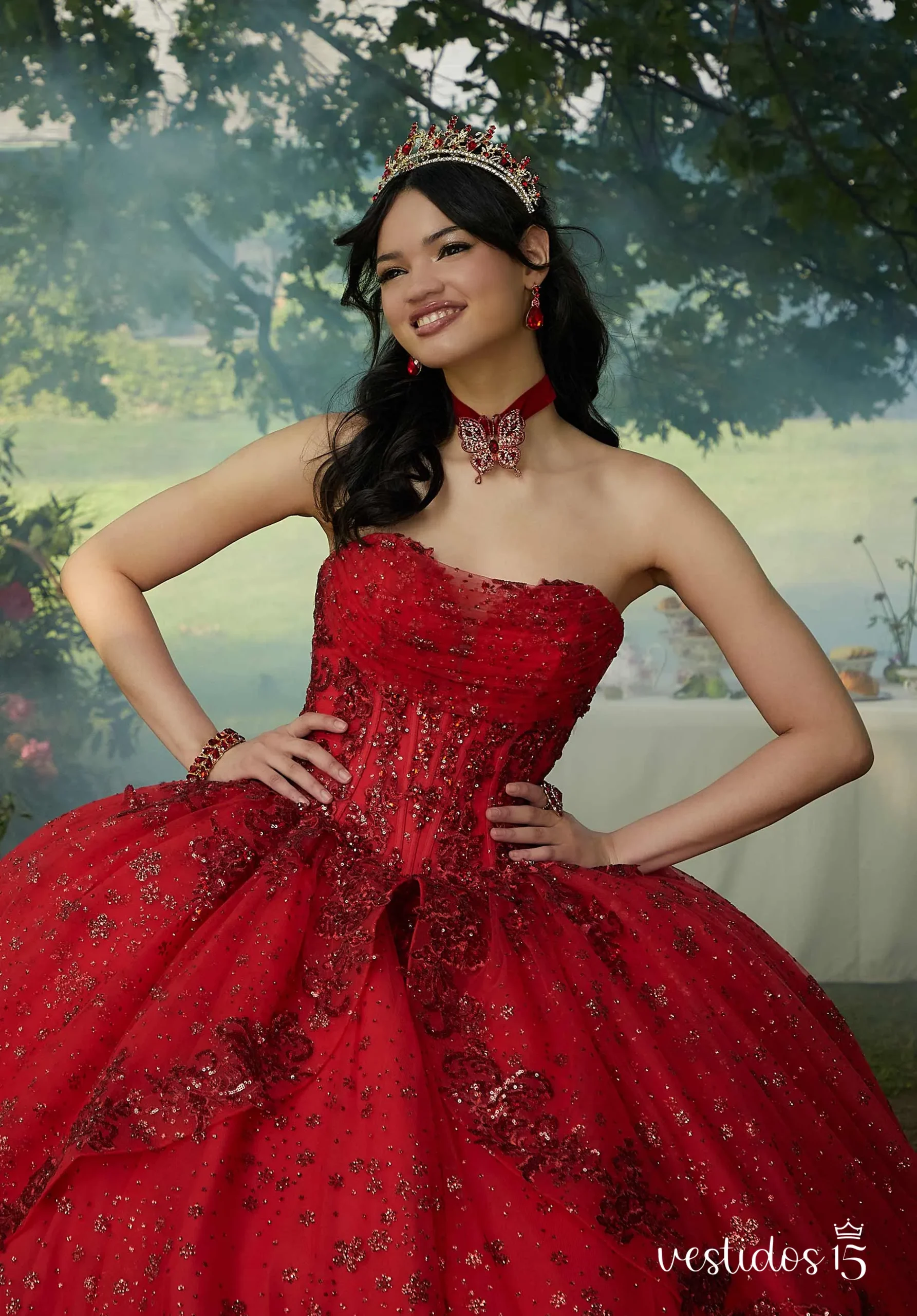 Alternative view of Vestido de 15 años Lea Rojo