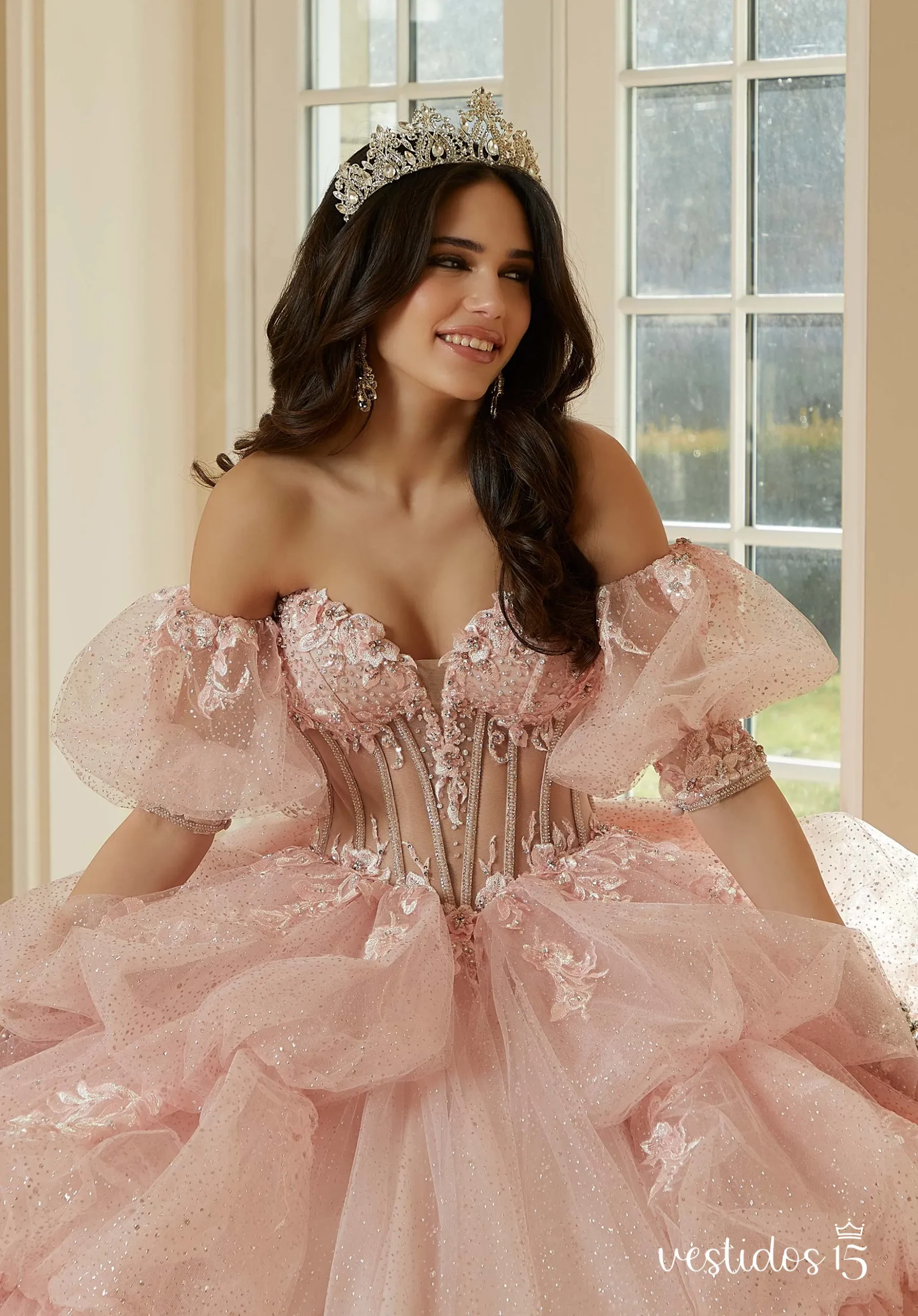 Alternative view of Vestido de 15 años Lucía Rosa Pastel