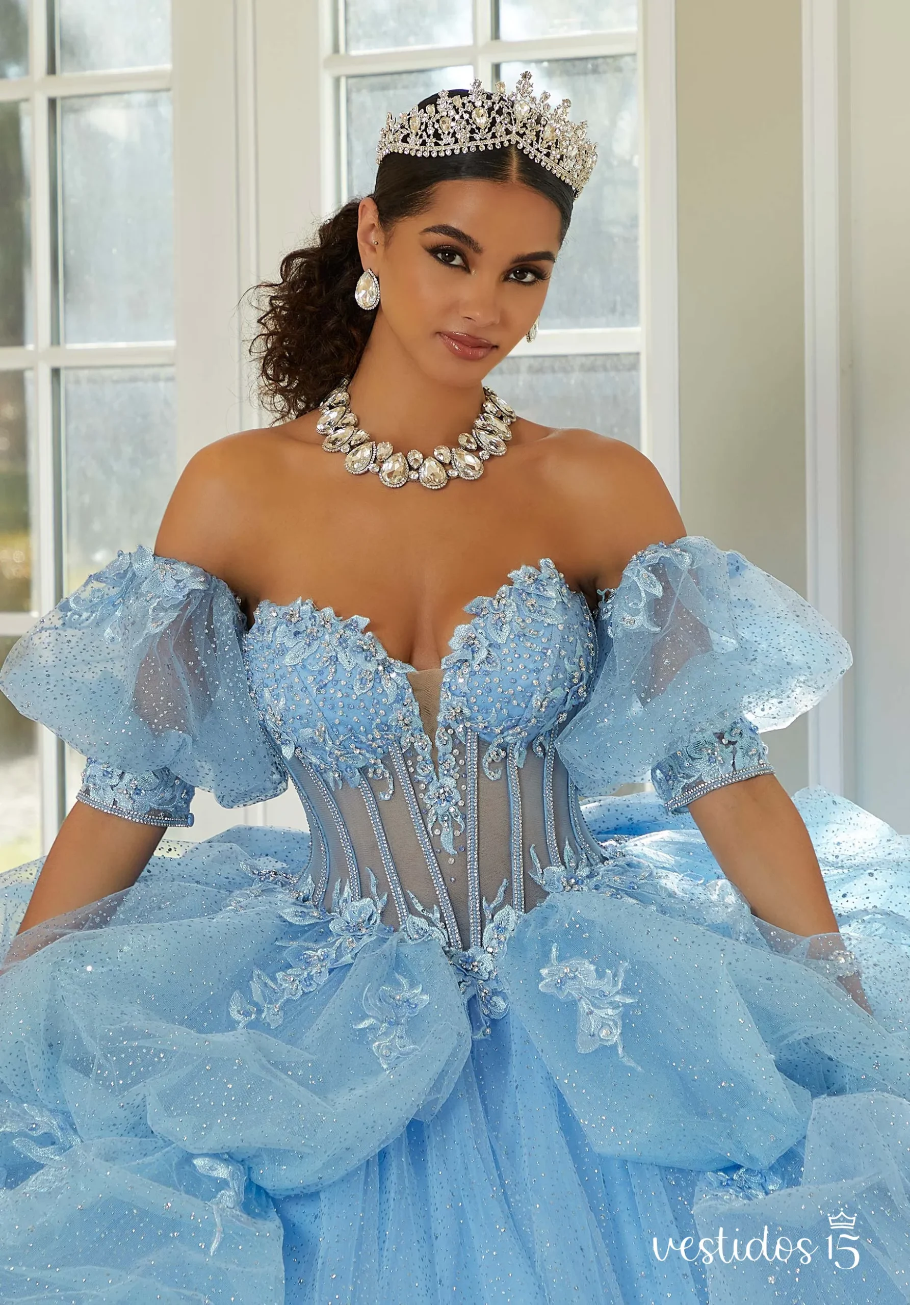 Alternative view of Vestido de 15 años Lucía Azul Celeste