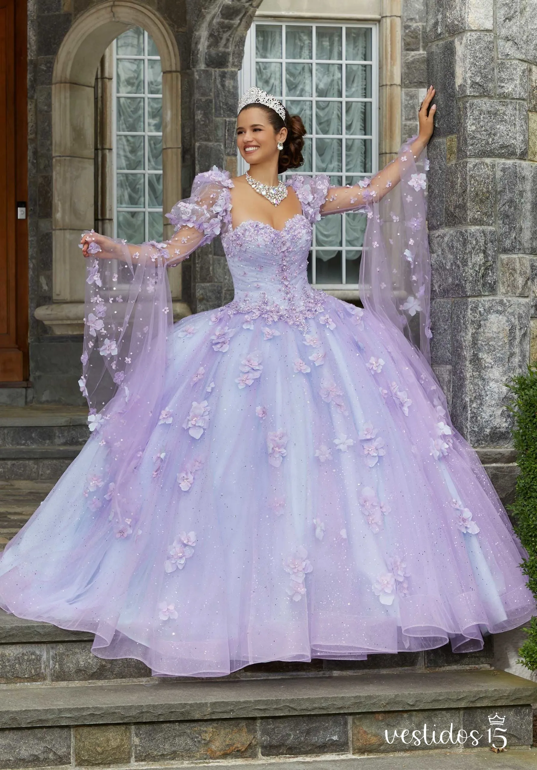 Vestido 15 lila serena — diseño exclusivo en Vestidos15