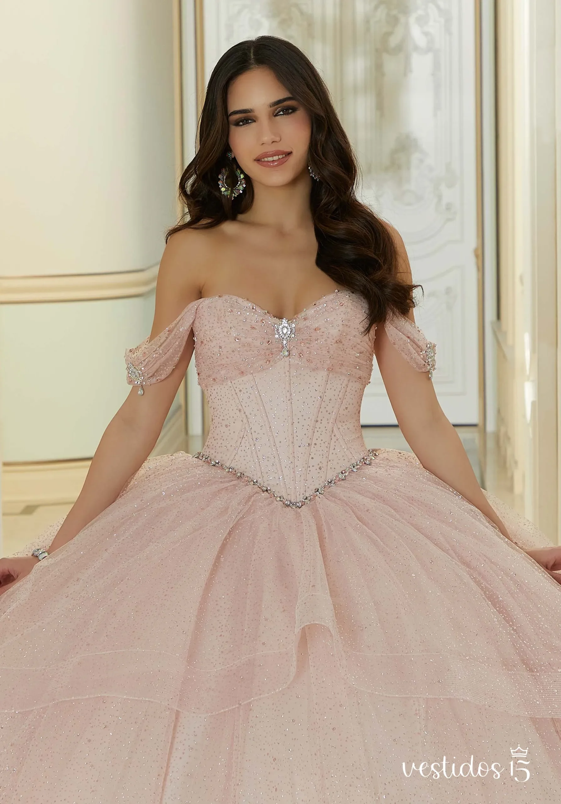 Alternative view of Vestido de 15 años Andrea Rosa Pastel