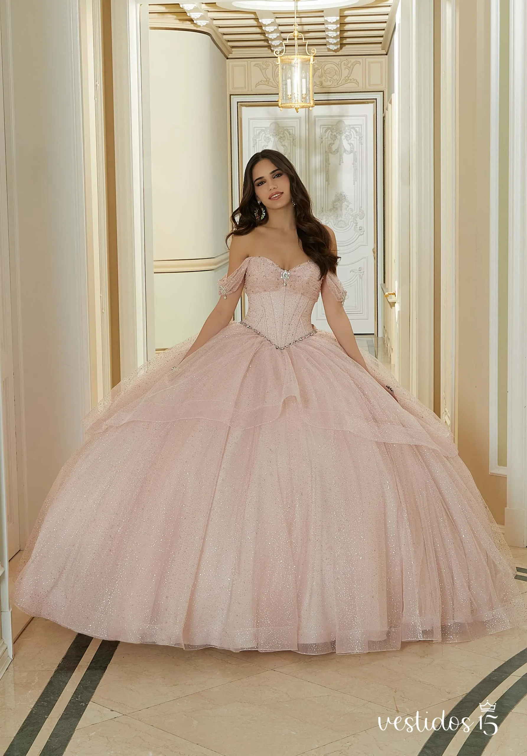 Vestido 15 rosa andrea de Vestidos15 — calidad y estilo para ocasiones especiales