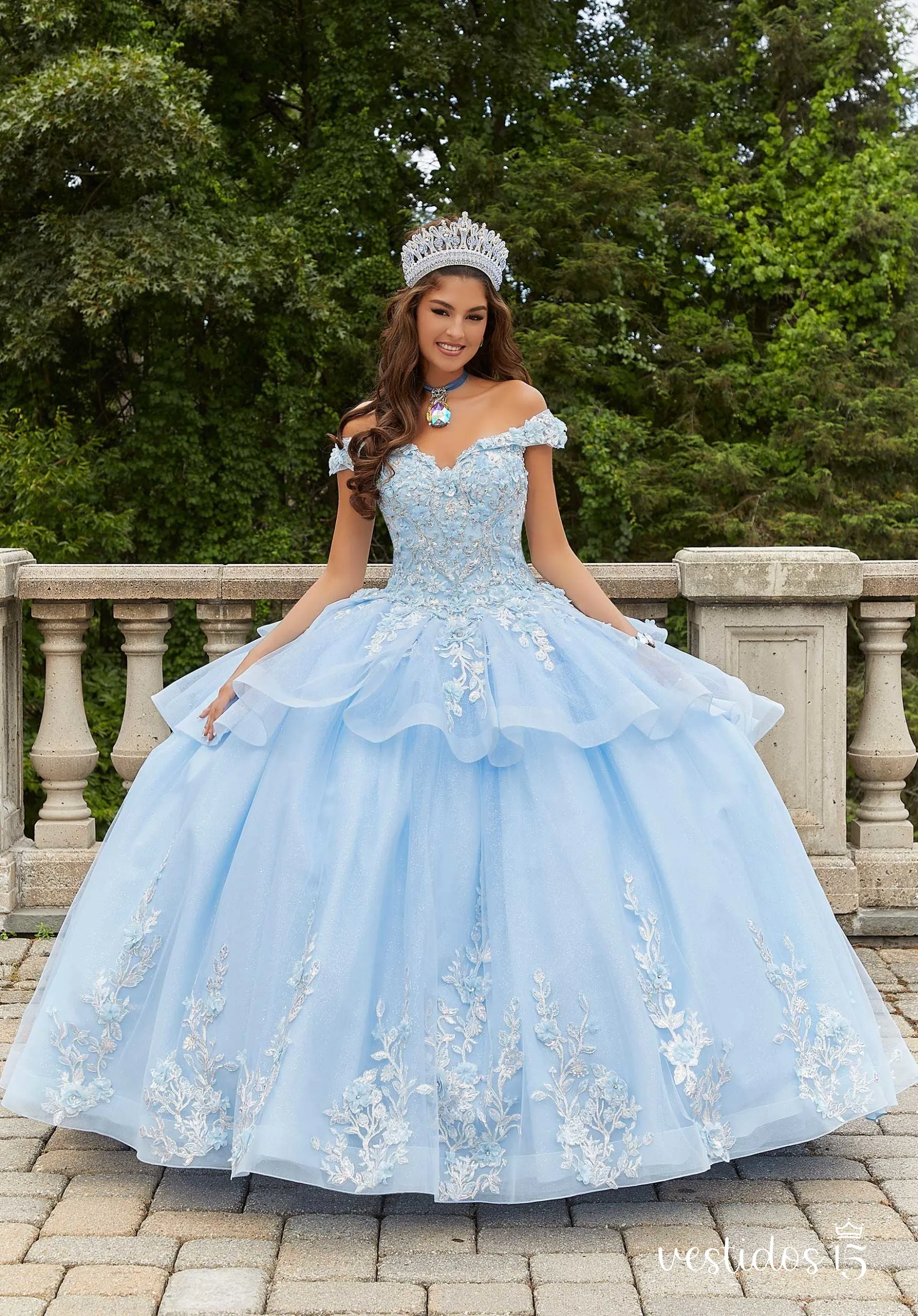Vestido 15 azul priscila de Vestidos15 — calidad y estilo para ocasiones especiales