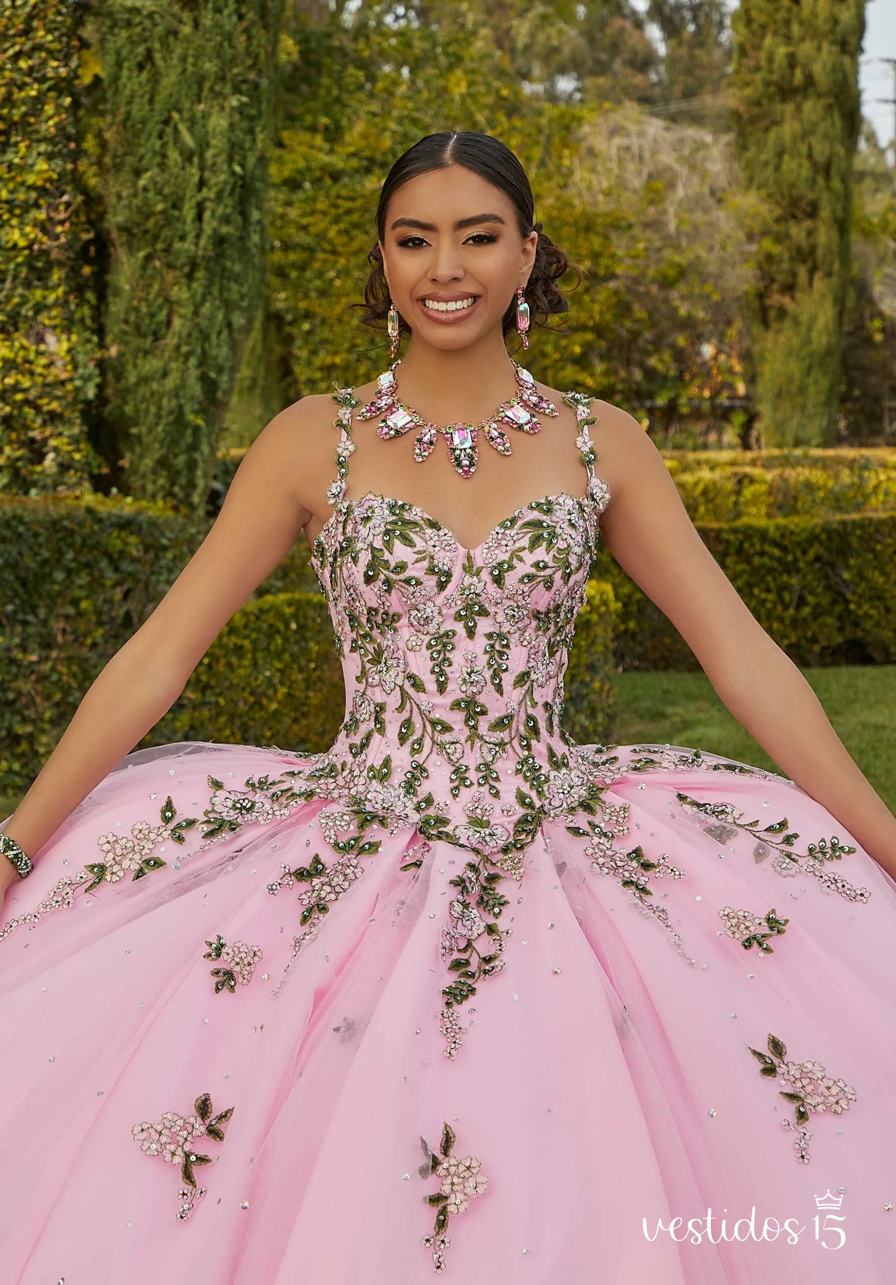 Alternative view of Vestido de 15 años Anastasia Foral Rosa Pastel / Blush