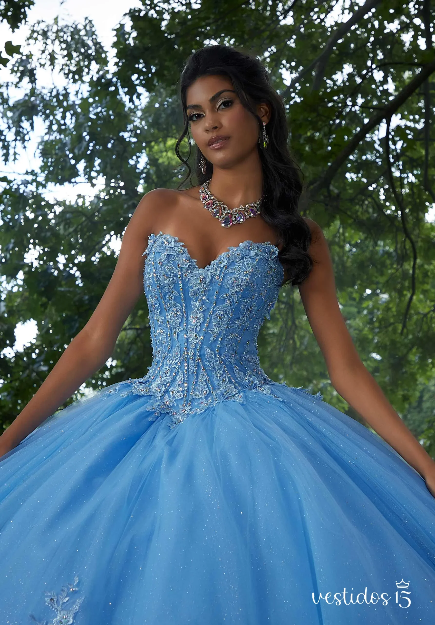 Alternative view of Vestido de 15 años Marina Azul Celeste