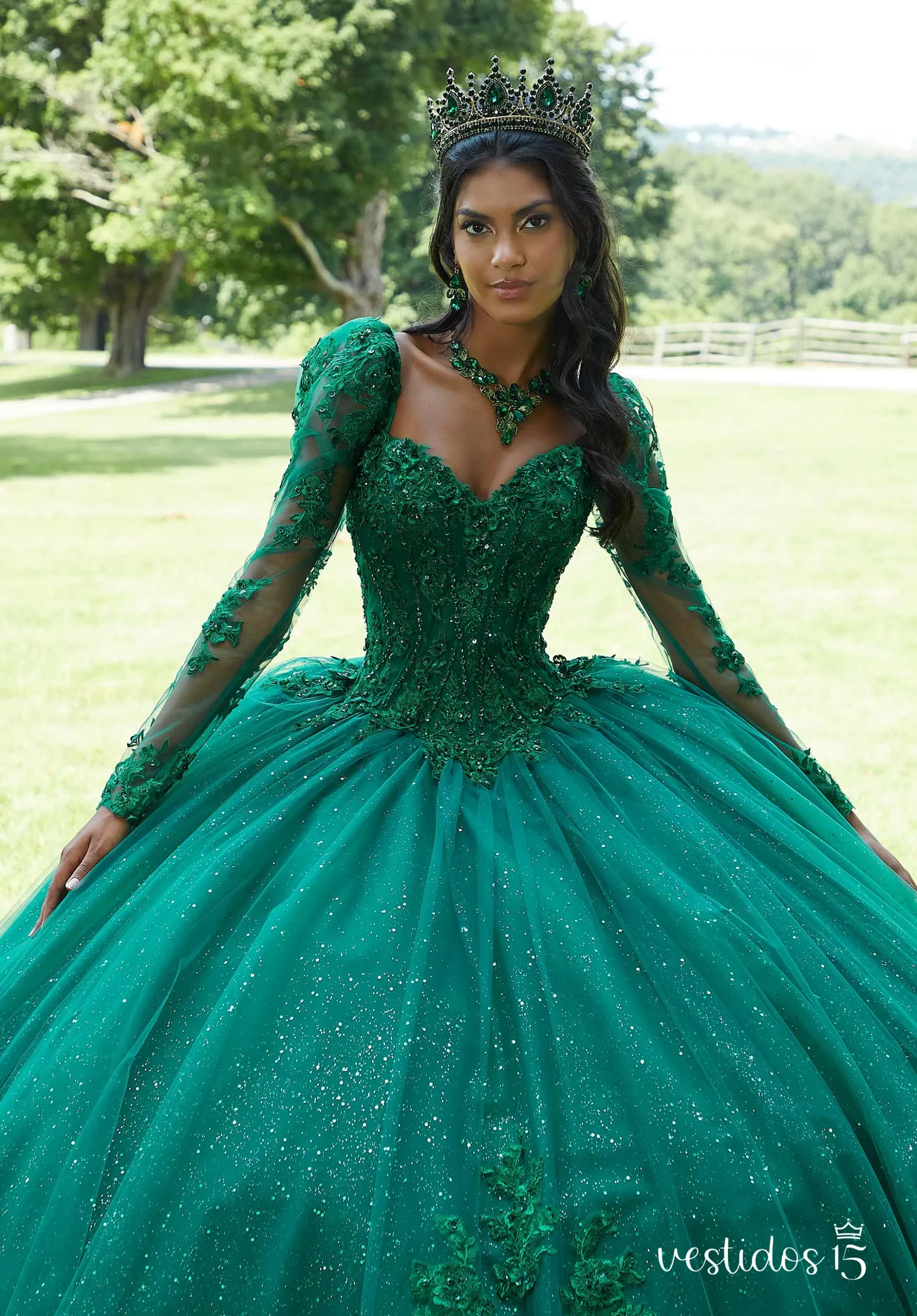 Alternative view of Vestido de 15 años Marina Verde Esmeralda