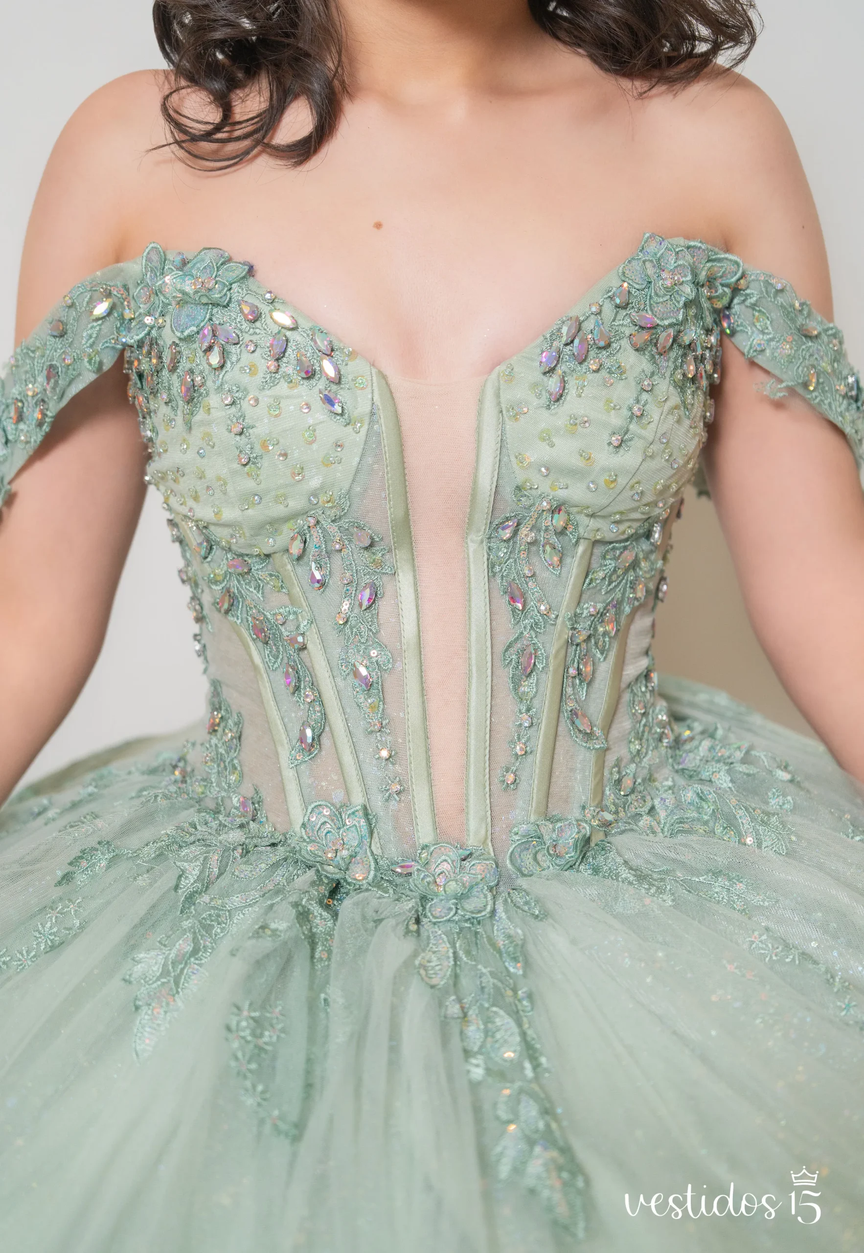 Alternative view of Vestido de 15 años Valeria Verde Menta